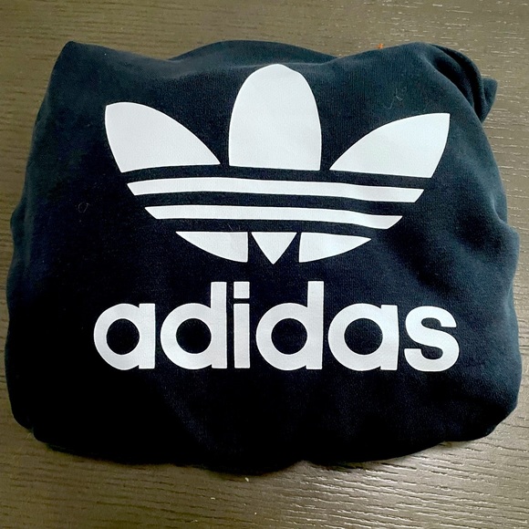 adidas Tops - Black & White Adidas Cropped Hoodie
